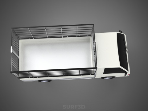 FARM CATTLE PICKUP CAR FLATDECK DELICA L300 TRUCK CAGE CARGO BED Model 3D