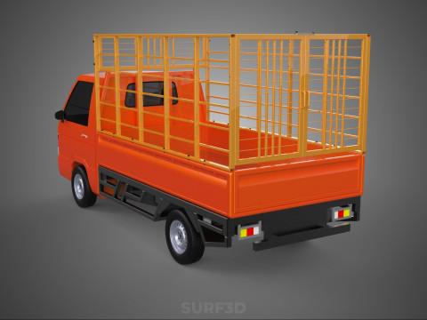 ANIMAL LIVESTOCK CATTLE POULTRY SHEEP COW PICKUP CAR TRUCK CAGE 3D Model