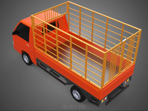 TIER VIEH RINDER GEFL&Uuml;GEL SCHAFE KUH PICKUP AUTO LKW K&Auml;FIG 3D Modell