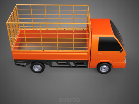 TIER VIEH RINDER GEFL&Uuml;GEL SCHAFE KUH PICKUP AUTO LKW K&Auml;FIG 3D Modell