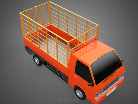 TIER VIEH RINDER GEFL&Uuml;GEL SCHAFE KUH PICKUP AUTO LKW K&Auml;FIG 3D Modell