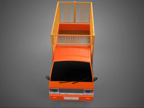 TIER VIEH RINDER GEFL&Uuml;GEL SCHAFE KUH PICKUP AUTO LKW K&Auml;FIG 3D Modell