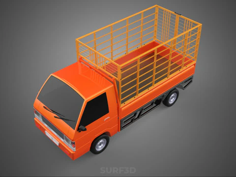 TIER VIEH RINDER GEFL&Uuml;GEL SCHAFE KUH PICKUP AUTO LKW K&Auml;FIG 3D Modell