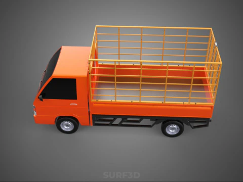 TIER VIEH RINDER GEFL&Uuml;GEL SCHAFE KUH PICKUP AUTO LKW K&Auml;FIG 3D Modell