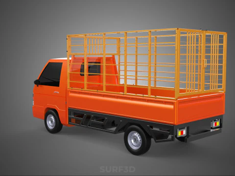 TIER VIEH RINDER GEFL&Uuml;GEL SCHAFE KUH PICKUP AUTO LKW K&Auml;FIG 3D Modell