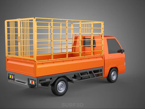 TIER VIEH RINDER GEFL&Uuml;GEL SCHAFE KUH PICKUP AUTO LKW K&Auml;FIG 3D Modell