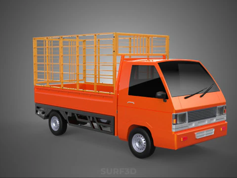 TIER VIEH RINDER GEFL&Uuml;GEL SCHAFE KUH PICKUP AUTO LKW K&Auml;FIG 3D Modell