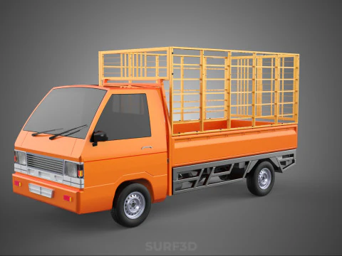 TIER VIEH RINDER GEFL&Uuml;GEL SCHAFE KUH PICKUP AUTO LKW K&Auml;FIG 3D Modell