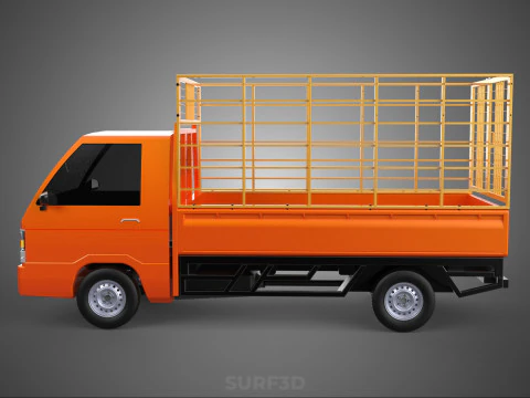 TIER VIEH RINDER GEFL&Uuml;GEL SCHAFE KUH PICKUP AUTO LKW K&Auml;FIG 3D Modell