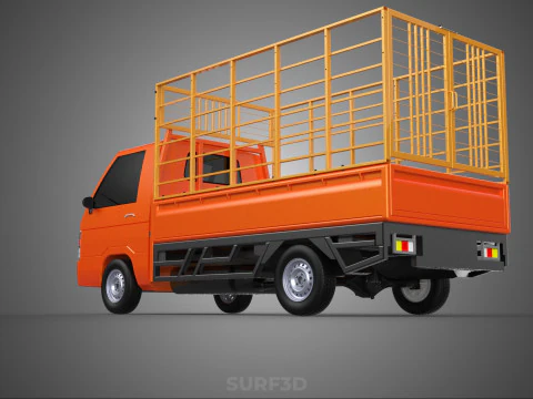TIER VIEH RINDER GEFL&Uuml;GEL SCHAFE KUH PICKUP AUTO LKW K&Auml;FIG 3D Modell