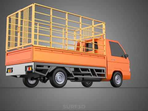 TIER VIEH RINDER GEFL&Uuml;GEL SCHAFE KUH PICKUP AUTO LKW K&Auml;FIG 3D Modell