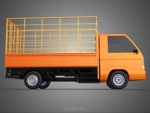 TIER VIEH RINDER GEFL&Uuml;GEL SCHAFE KUH PICKUP AUTO LKW K&Auml;FIG 3D Modell