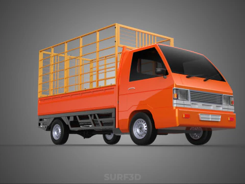 TIER VIEH RINDER GEFL&Uuml;GEL SCHAFE KUH PICKUP AUTO LKW K&Auml;FIG 3D Modell