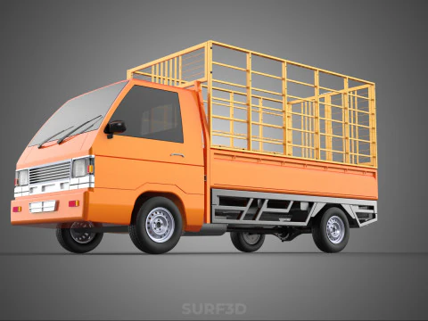 TIER VIEH RINDER GEFL&Uuml;GEL SCHAFE KUH PICKUP AUTO LKW K&Auml;FIG 3D Modell