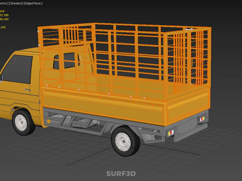 TIER VIEH RINDER GEFL&Uuml;GEL SCHAFE KUH PICKUP AUTO LKW K&Auml;FIG 3D Modell