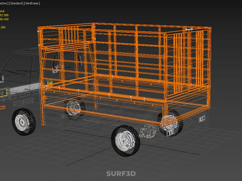 TIER VIEH RINDER GEFL&Uuml;GEL SCHAFE KUH PICKUP AUTO LKW K&Auml;FIG 3D Modell
