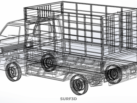 ANIMAL LIVESTOCK CATTLE POULTRY SHEEP COW PICKUP CAR TRUCK CAGE 3D Model