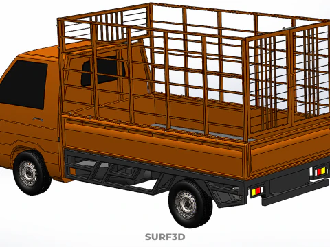 TIER VIEH RINDER GEFL&Uuml;GEL SCHAFE KUH PICKUP AUTO LKW K&Auml;FIG 3D Modell