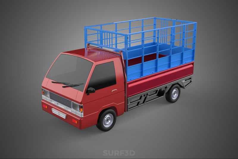 TRANSPORT CATTLE TRAILER RACK FENCE TRUCK PICKUP CARRY FLATBED 3D Модель .c4d .max .obj .3ds .fbx .stl .blend
