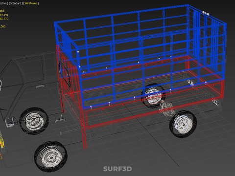 TRANSPORT CATTLE TRAILER RACK FENCE TRUCK PICKUP CARRY FLATBED 3D Модель