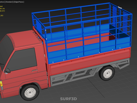 TRANSPORT CATTLE TRAILER RACK FENCE TRUCK PICKUP CARRY FLATBED 3D Модель