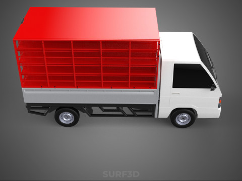 CARRIER POULTRY CHICKENS RACK FENCE CAGE CARGO TRUCK PICKUP CAR Modelo 3D