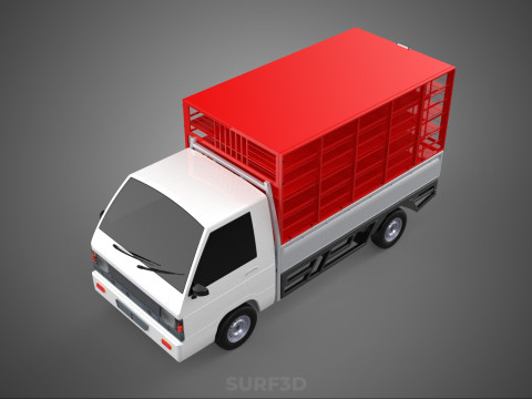 CARRIER POULTRY CHICKENS RACK FENCE CAGE CARGO TRUCK PICKUP CAR Modelo 3D
