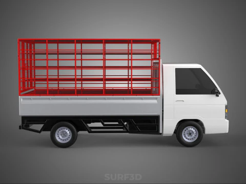 CARRIER POULTRY CHICKENS RACK FENCE CAGE CARGO TRUCK PICKUP CAR 3D Model