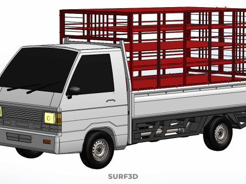 CARRIER POULTRY CHICKENS RACK FENCE CAGE CARGO TRUCK PICKUP CAR Modelo 3D