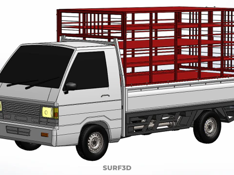 CARRIER POULTRY CHICKENS RACK FENCE CAGE CARGO TRUCK PICKUP CAR 3D Model