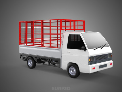 CARRIER POULTRY CHICKENS RACK FENCE CAGE CARGO TRUCK PICKUP CAR Modelo 3D