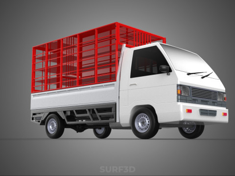 CARRIER POULTRY CHICKENS RACK FENCE CAGE CARGO TRUCK PICKUP CAR Modelo 3D