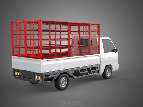 CARRIER POULTRY CHICKENS RACK FENCE CAGE CARGO TRUCK PICKUP CAR Modelo 3D