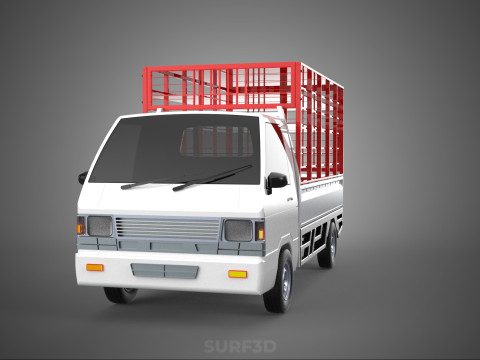 CARRIER POULTRY CHICKENS RACK FENCE CAGE CARGO TRUCK PICKUP CAR Modelo 3D