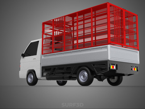 CARRIER POULTRY CHICKENS RACK FENCE CAGE CARGO TRUCK PICKUP CAR Modelo 3D