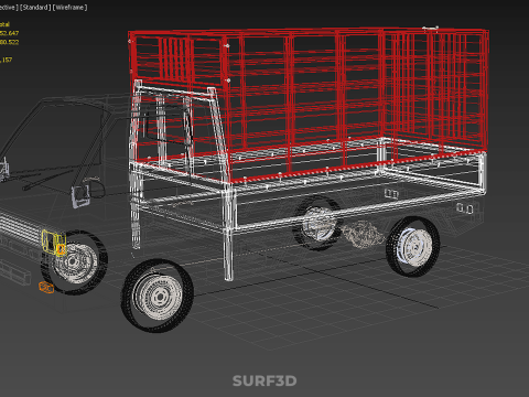 CARRIER POULTRY CHICKENS RACK FENCE CAGE CARGO TRUCK PICKUP CAR Modelo 3D