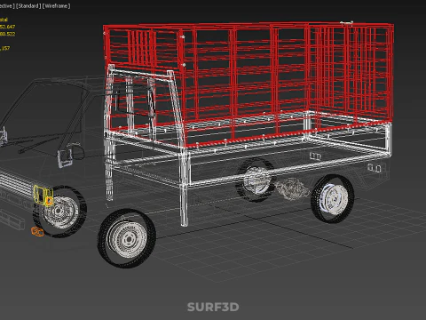 CARRIER POULTRY CHICKENS RACK FENCE CAGE CARGO TRUCK PICKUP CAR 3D Model