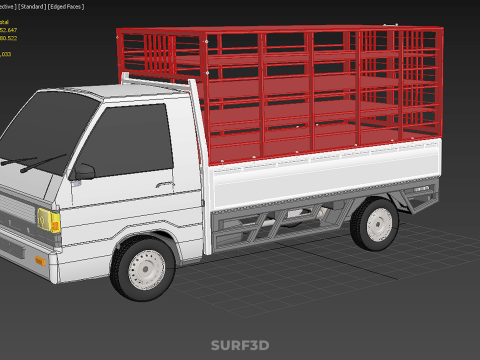 CARRIER POULTRY CHICKENS RACK FENCE CAGE CARGO TRUCK PICKUP CAR Modelo 3D
