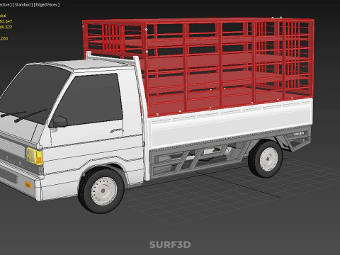 CARRIER POULTRY CHICKENS RACK FENCE CAGE CARGO TRUCK PICKUP CAR 3D Model
