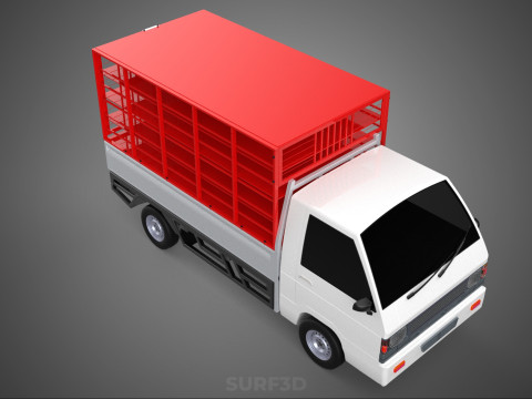 CARRIER POULTRY CHICKENS RACK FENCE CAGE CARGO TRUCK PICKUP CAR Modelo 3D