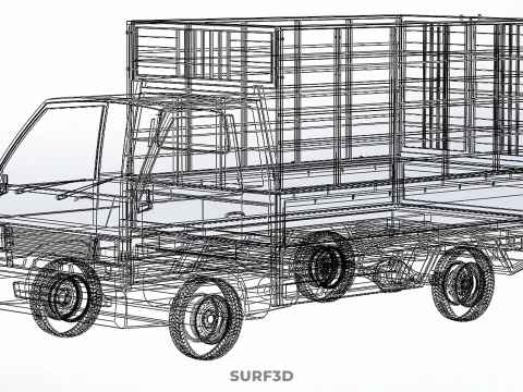 CARRIER POULTRY CHICKENS RACK FENCE CAGE CARGO TRUCK PICKUP CAR 3D Model