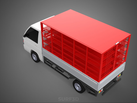 CARRIER POULTRY CHICKENS RACK FENCE CAGE CARGO TRUCK PICKUP CAR Modelo 3D