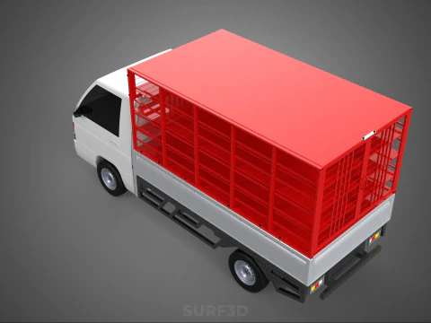 CARRIER POULTRY CHICKENS RACK FENCE CAGE CARGO TRUCK PICKUP CAR 3D Model