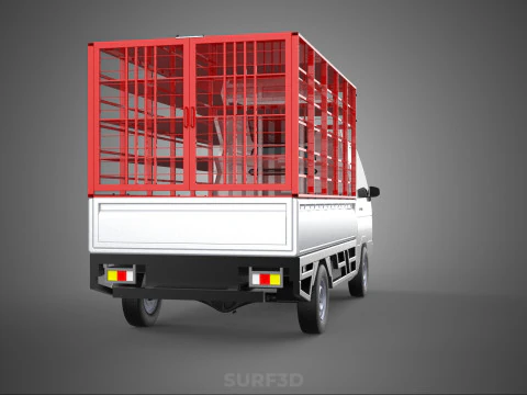 CARRIER POULTRY CHICKENS RACK FENCE CAGE CARGO TRUCK PICKUP CAR 3D Model