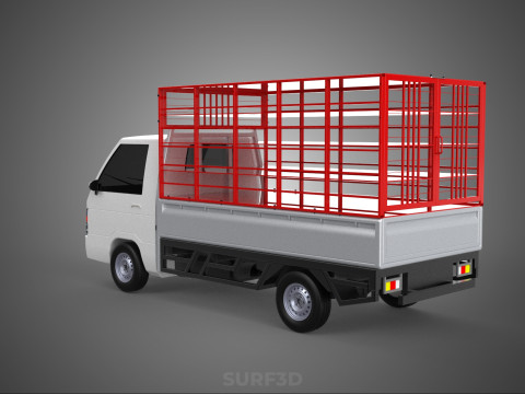 CARRIER POULTRY CHICKENS RACK FENCE CAGE CARGO TRUCK PICKUP CAR Modelo 3D
