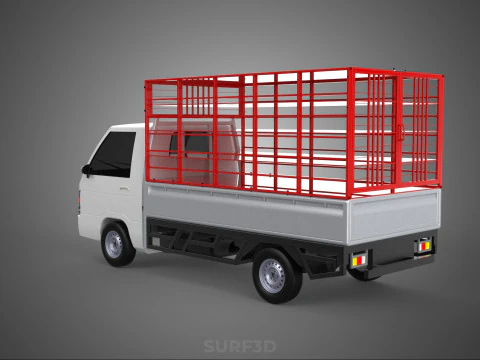 CARRIER POULTRY CHICKENS RACK FENCE CAGE CARGO TRUCK PICKUP CAR 3D Model