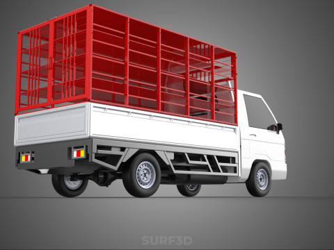 CARRIER POULTRY CHICKENS RACK FENCE CAGE CARGO TRUCK PICKUP CAR Modelo 3D