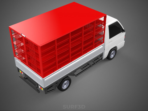 CARRIER POULTRY CHICKENS RACK FENCE CAGE CARGO TRUCK PICKUP CAR Modelo 3D