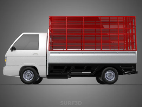 CARRIER POULTRY CHICKENS RACK FENCE CAGE CARGO TRUCK PICKUP CAR 3D Model