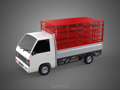 CARRIER POULTRY CHICKENS RACK FENCE CAGE CARGO TRUCK PICKUP CAR Modelo 3D